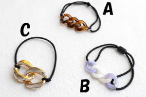 簡単チェーンヘアゴムの作り方はめて結ぶだけ