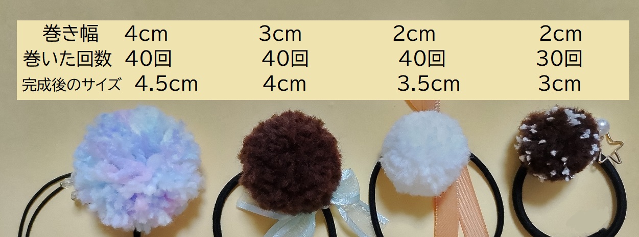 毛糸ポンポンヘアゴムの作り方3