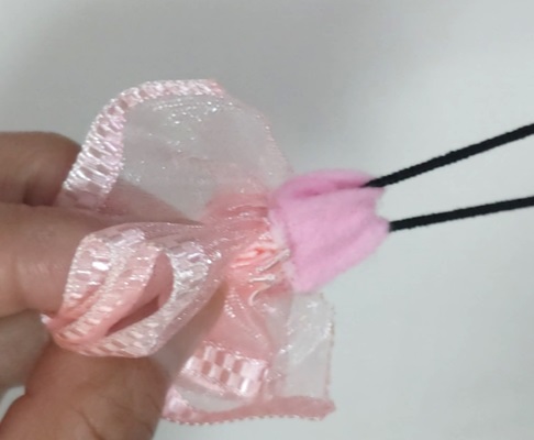 リボンポンポンのヘアゴム作り方20