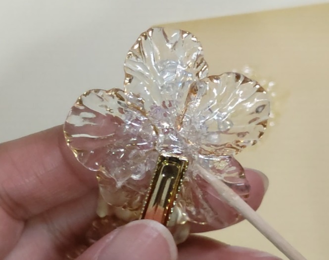 partsclubフラワーパーツとビーズのヘアクリップ作り方39