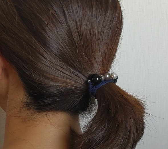 9ピンで作るビーズヘアゴム作り方part1