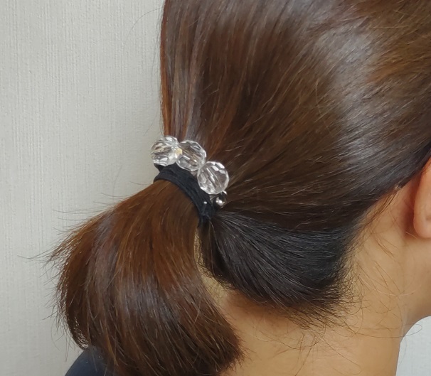 9ピンで作るビーズヘアゴム作り方part2