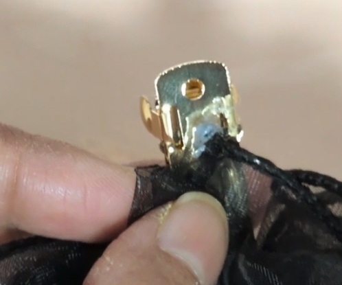 フリルリボンとパールのヘアバレッタの作り方12