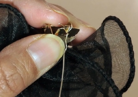 フリルリボンとパールのヘアバレッタの作り方15