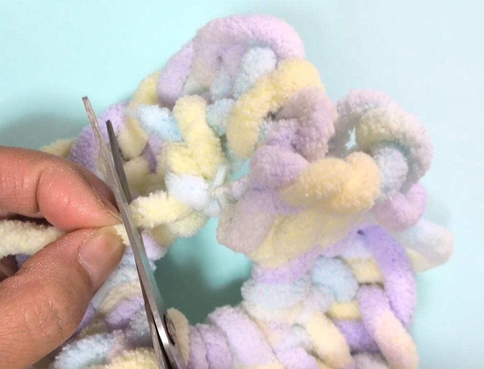 小学生も作れるゆびあみシュシュの作り方26