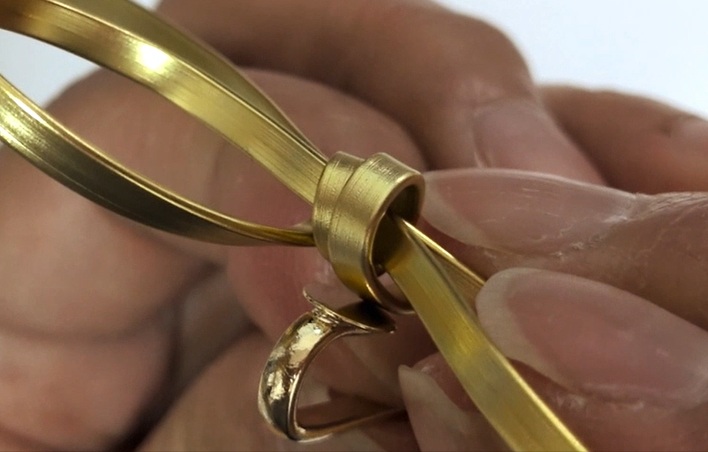 フラットワイヤーリボンのポニーフックの作り方11