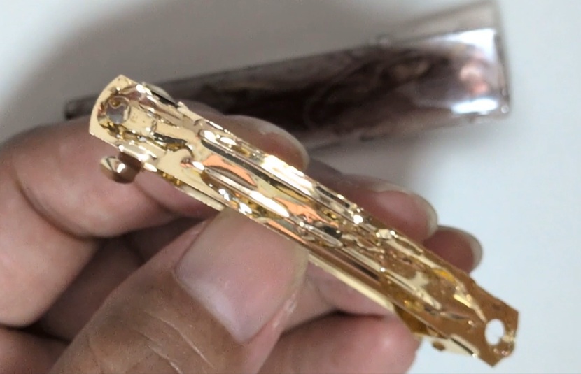 レジンマーブル模様の大人ヘアバレッタの作り方22