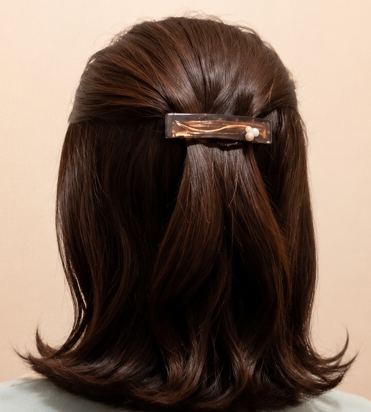 レジンマーブル模様の大人ヘアバレッタの作り方